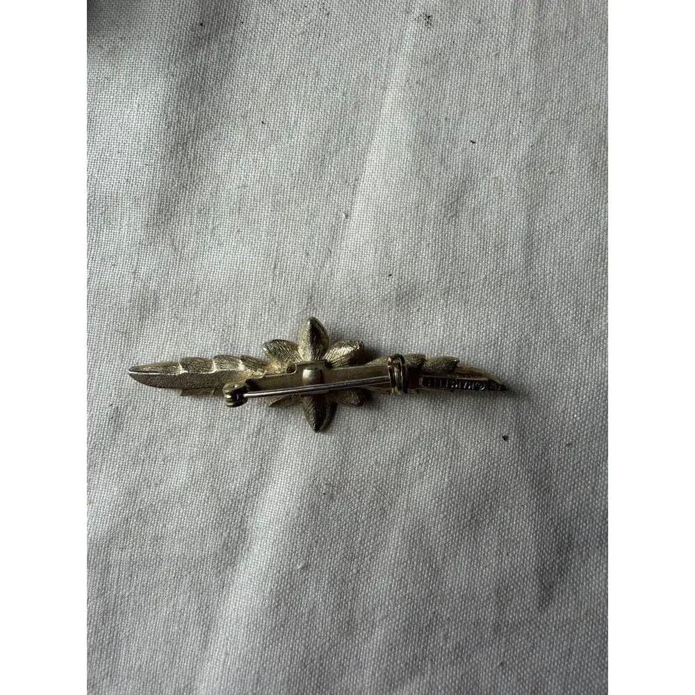 Vintage MAMSELLE Gold color Bar Brooch 2 